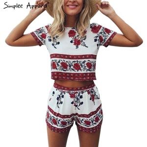 Rose Pattern Two Piece Set